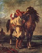 Eugene Delacroix Arab Sadding His Horse oil painting